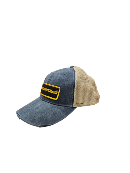Distressed cap look snap back hat