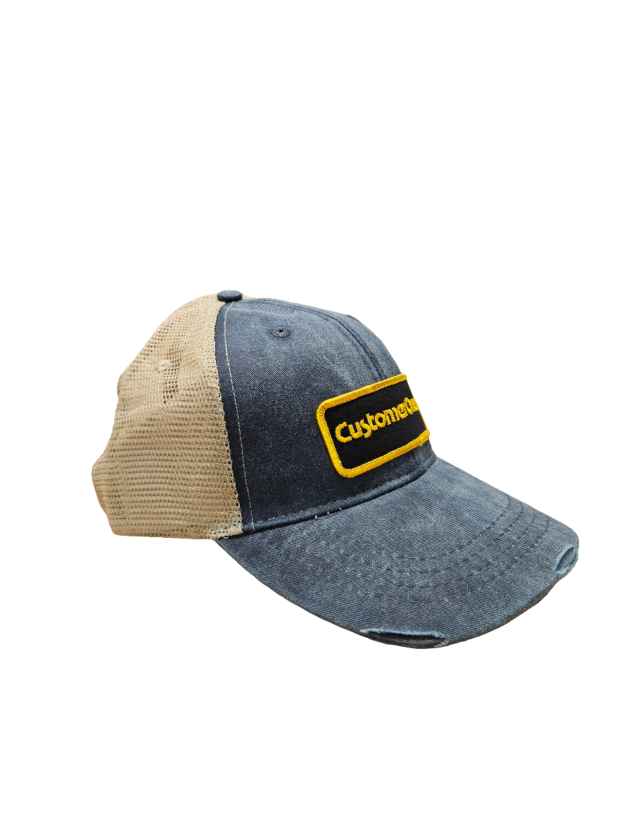 Distressed cap look snap back hat